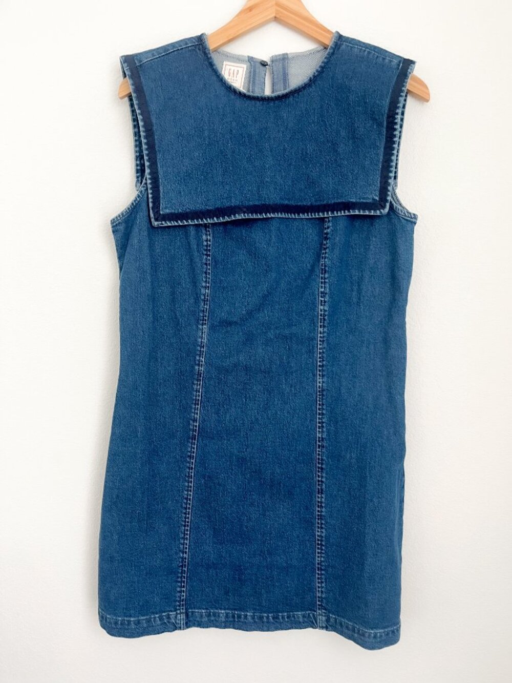 Gap x DÔEN Denim Sailor Mini Dress Size 8 NWT – Sleeveless Slim Shift